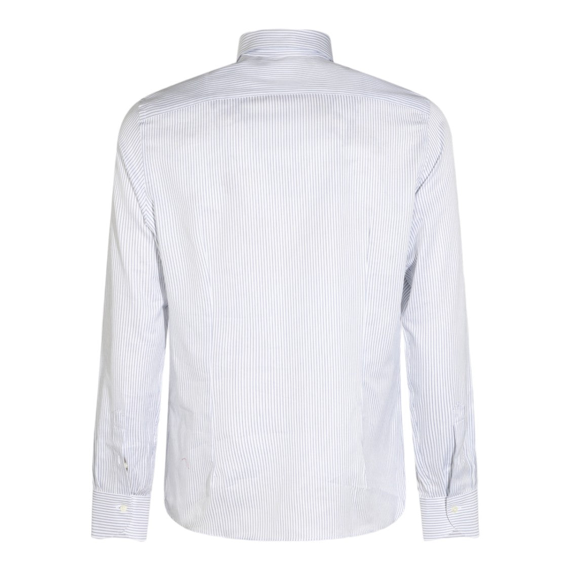 Canali White Striped Concealed Placket Button-Up Shirt