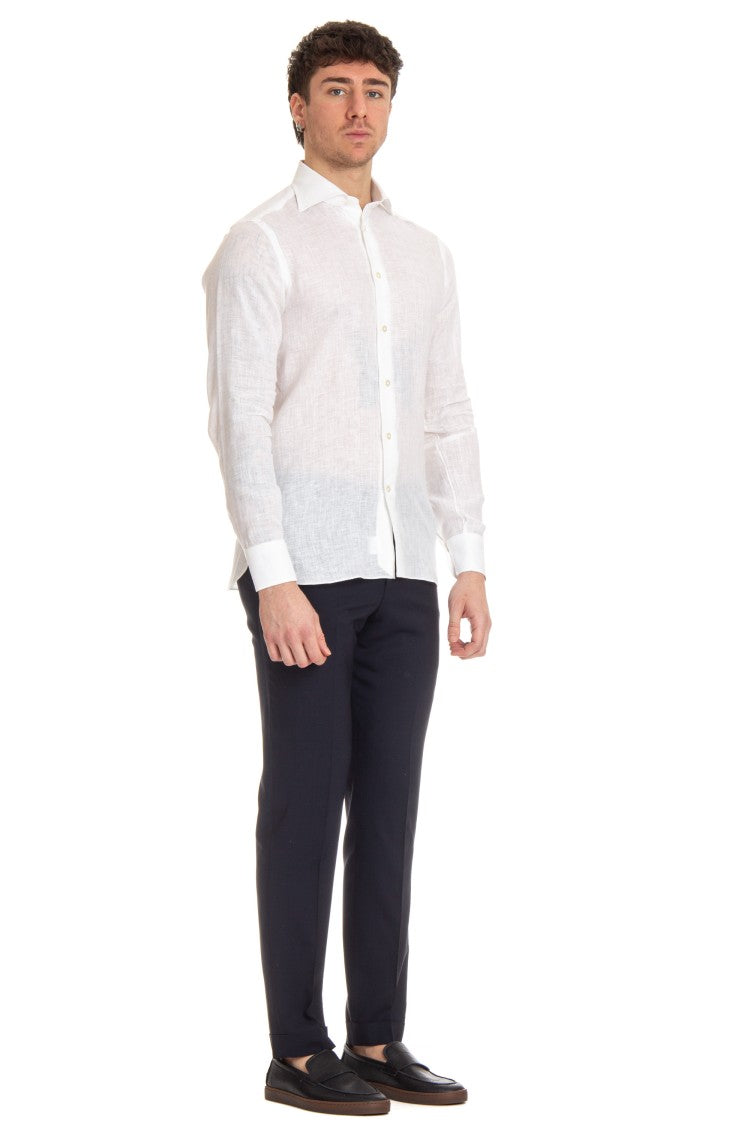 Borriello Solid Linen Tailored Shirt