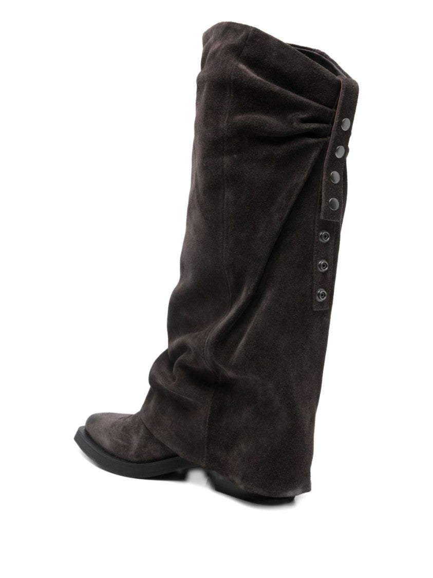 Ash Slouchy Black Leather Ankle Boots