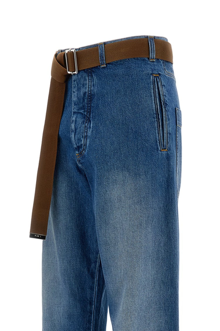 Plan C High-Waisted Straight-Leg Jeans