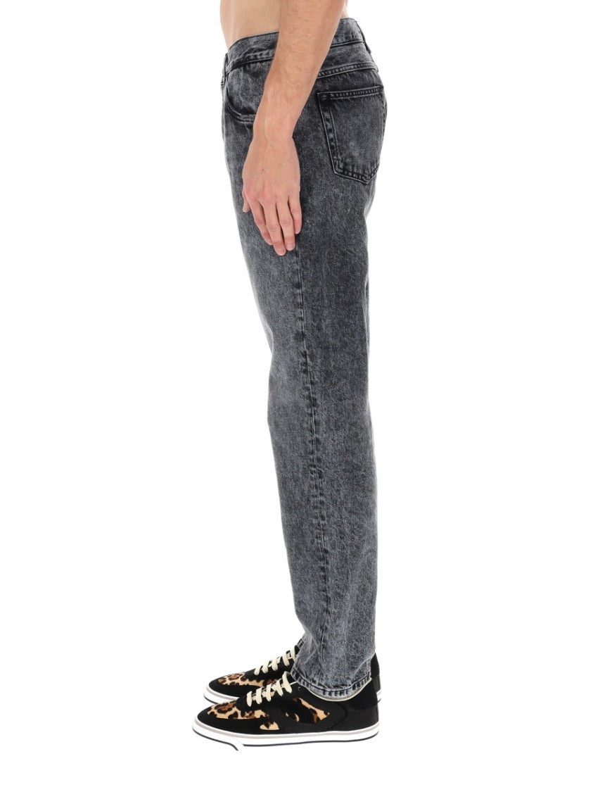 Dolce & Gabbana Washed Black Tapered Cotton Jeans