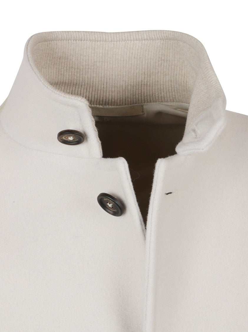 Eleventy Tailored Grey Coat With High Collar