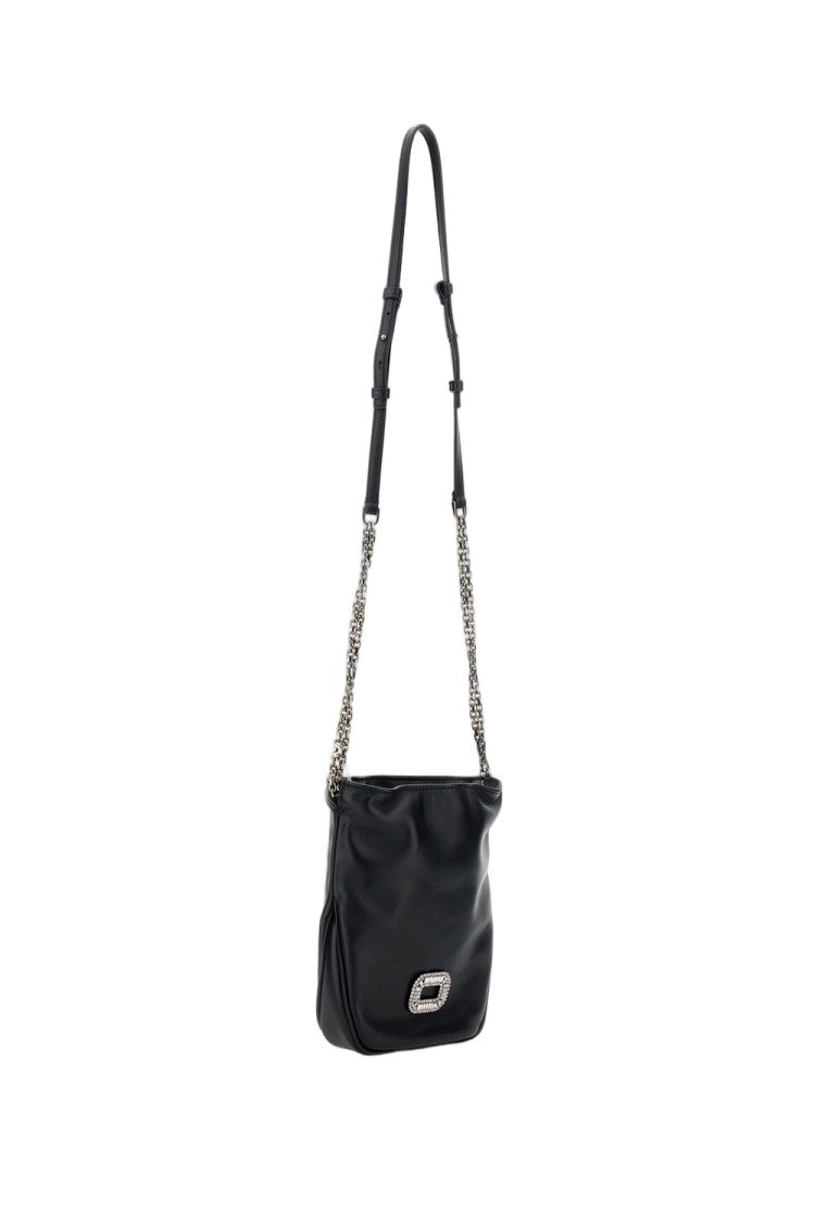 Roger Vivier Soft Leather Shoulder Bag With Silver Embellishment