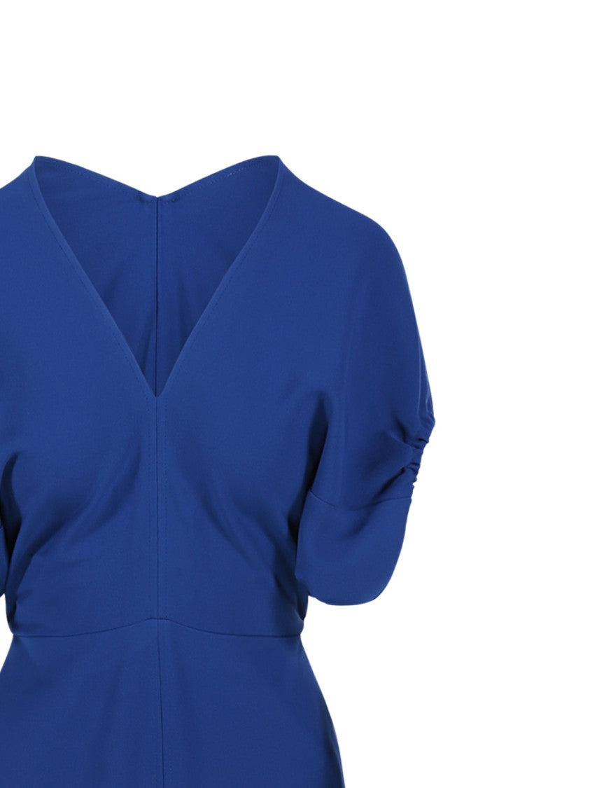 Victoria Beckham Blouson Detail Midi Dress