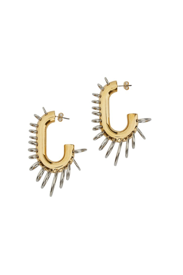 Rabanne Gold/Silver Punk Xl Link Earrings