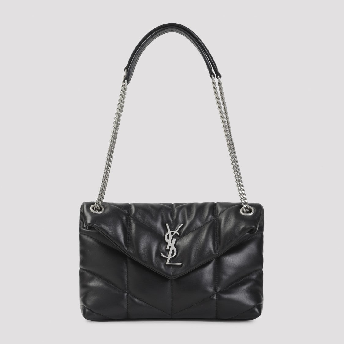 Saint Laurent Quilted Black Lamb Leather Shoulder Bag