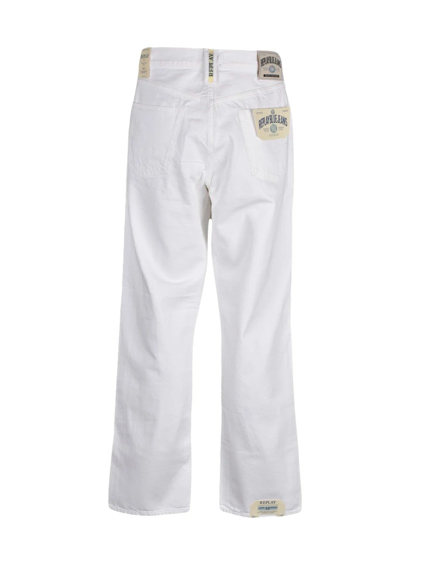 Replay White Cotton Men Jeans