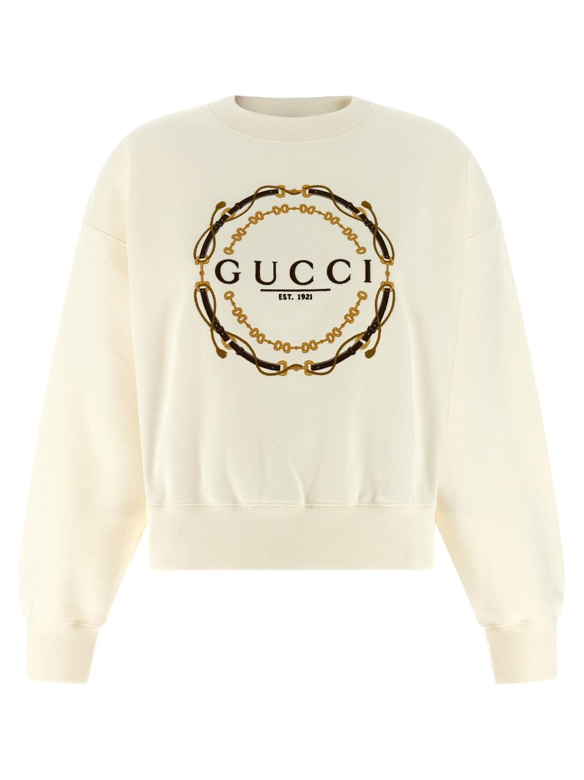 Gucci Brushed Cotton Jersey Sweatshirt With Front Embroidery