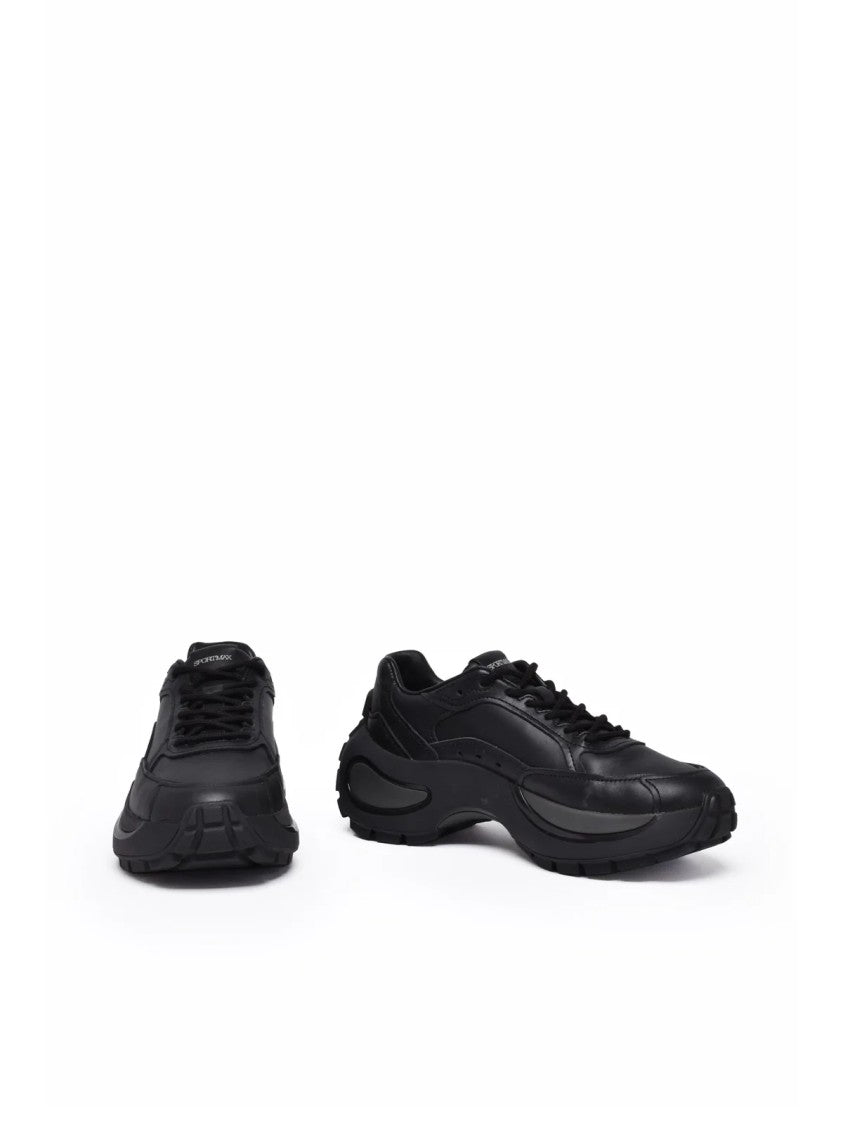 Sportmax Black Leather Urta Sneakers