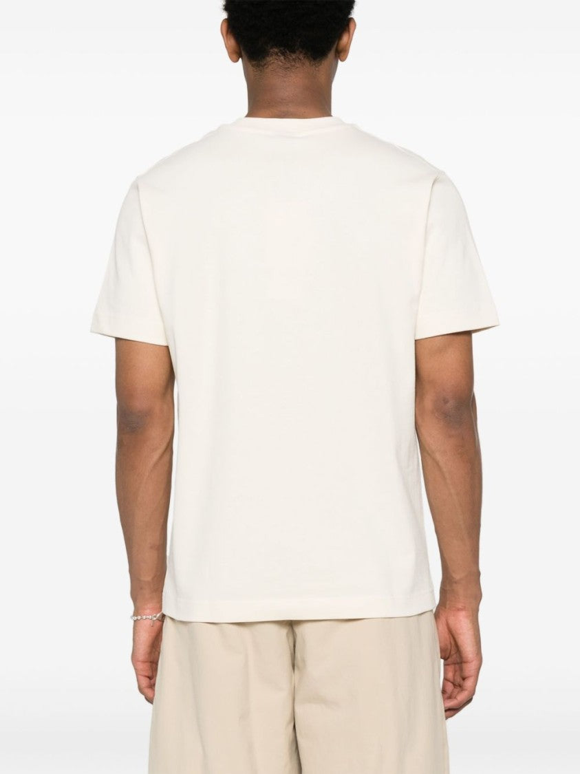 Jacquemus Relaxed Fit White T-Shirt With Subtle Logo Patch