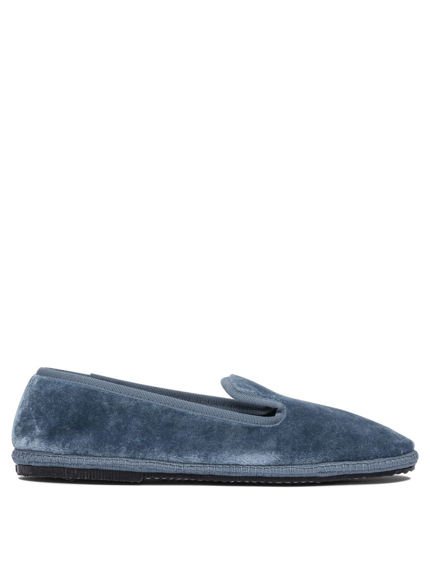 Sentier Di Segantin Roberta Light Blue Viscose Blend Loafers With Rubber Sole