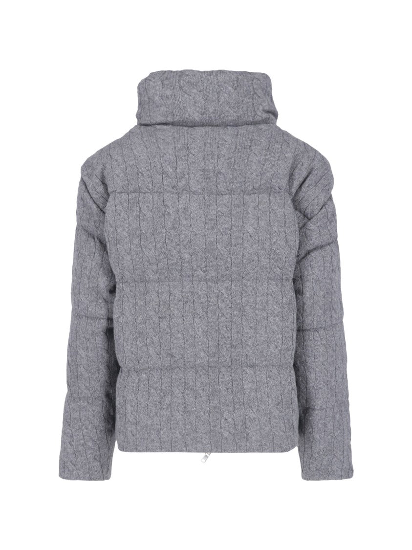 Polo Ralph Lauren Quilted Cable Knit High Collar Jacket
