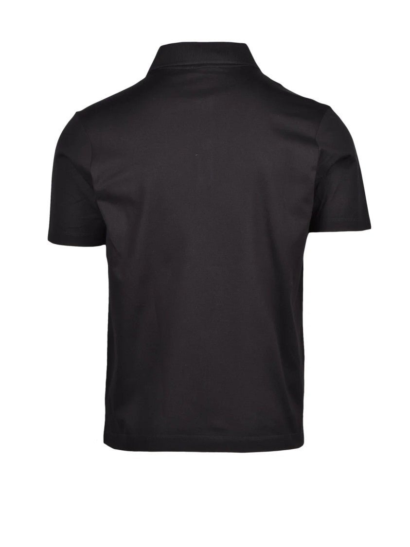 Paul & Shark Black Cotton Minimalist Polo Shirt
