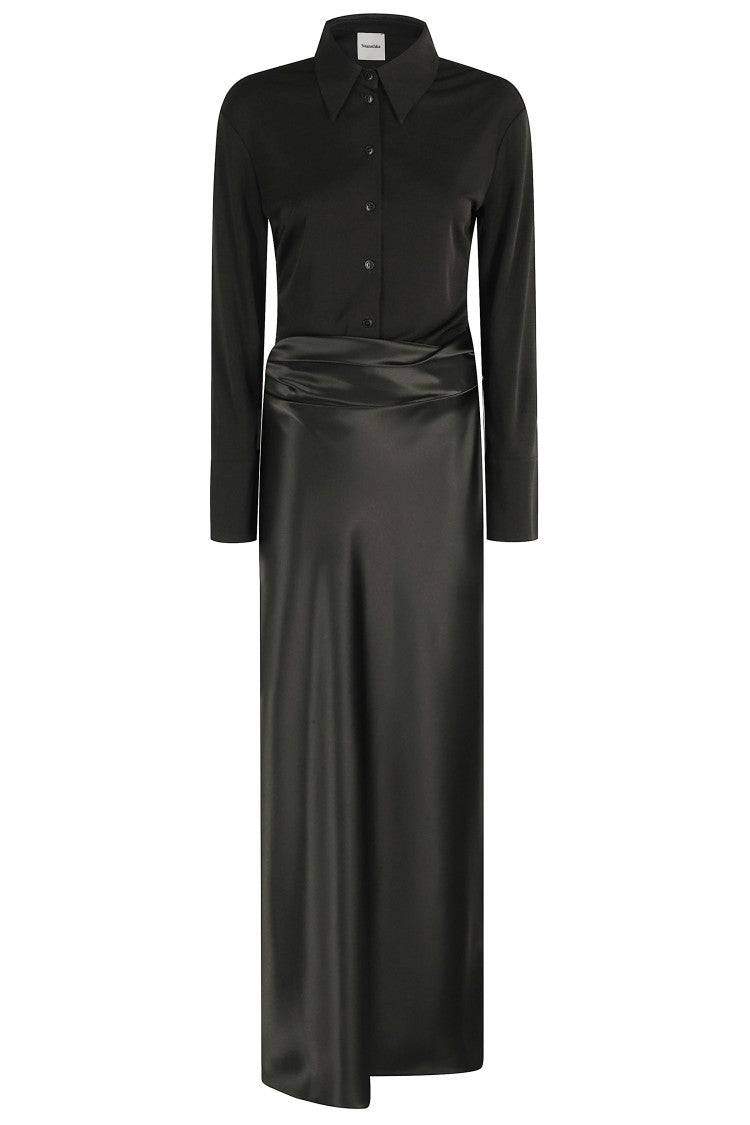 Nanushka Long Dress With Classic Collar