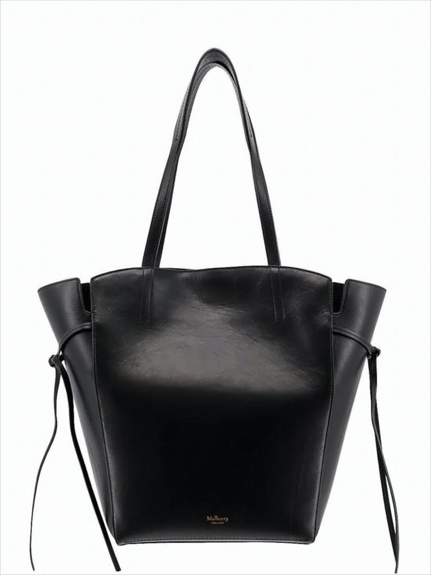 Mulberry Structured Black Calf Leather Shoulder Bag