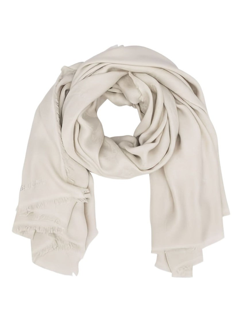 Blugirl Beige Foulard Scarf With Jacquard Logo
