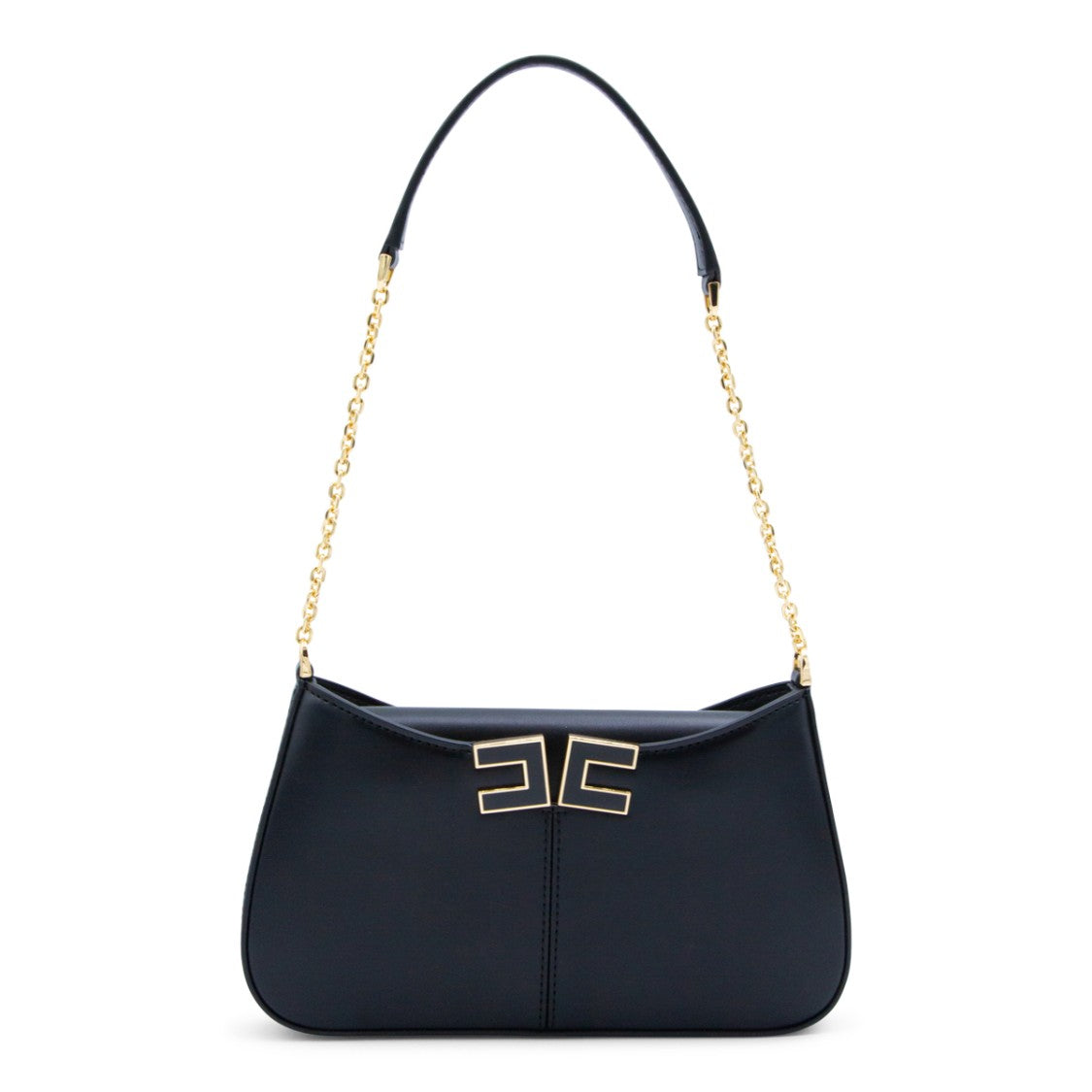 Elisabetta Franchi Structured Handbag With Gold-Tone Logo Clasp