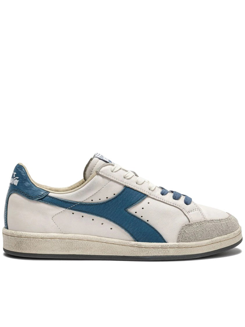Diadora Prestige White Blue Side Stripe Sneakers