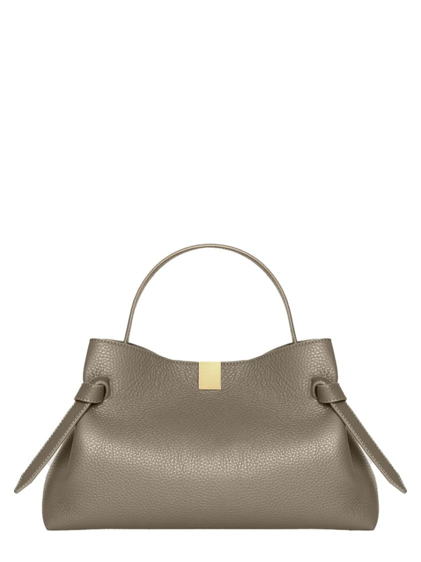 Yuzefi Textured Leather Handbag With Gathered Design