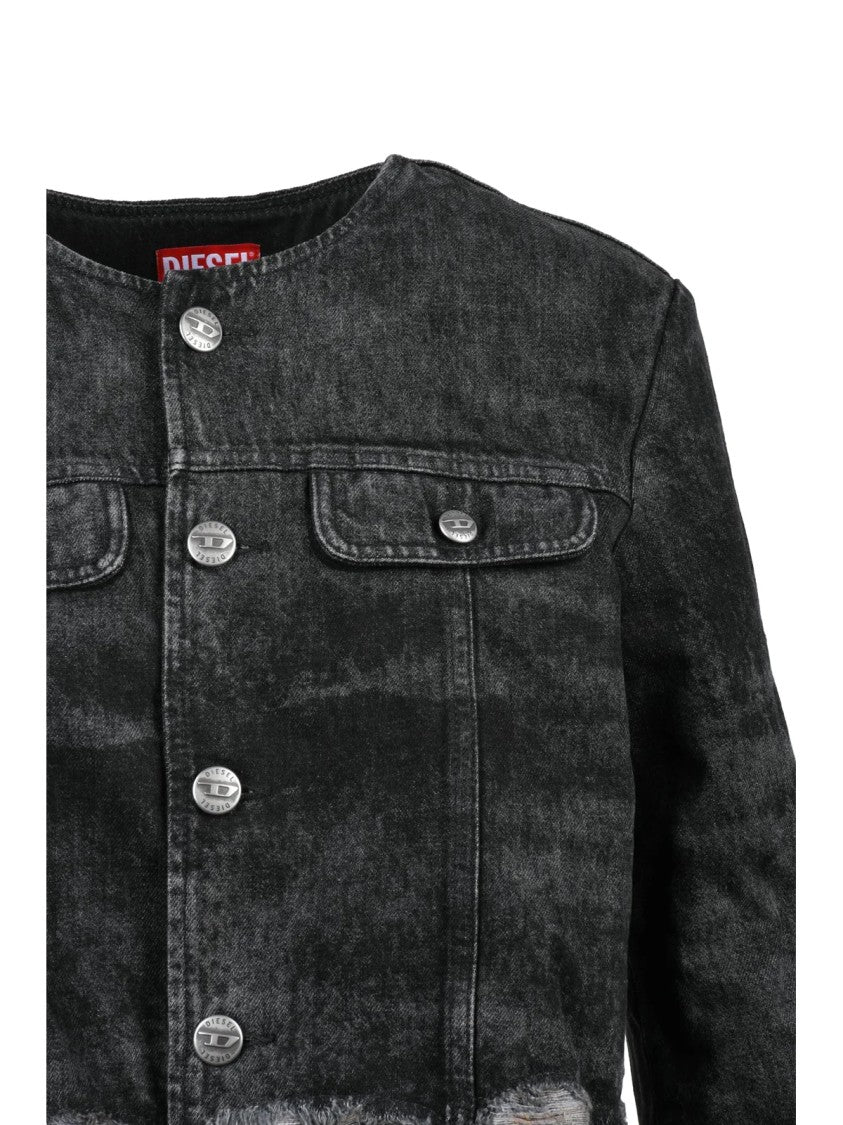 Diesel Black Cotton-Blend Denim Jacket