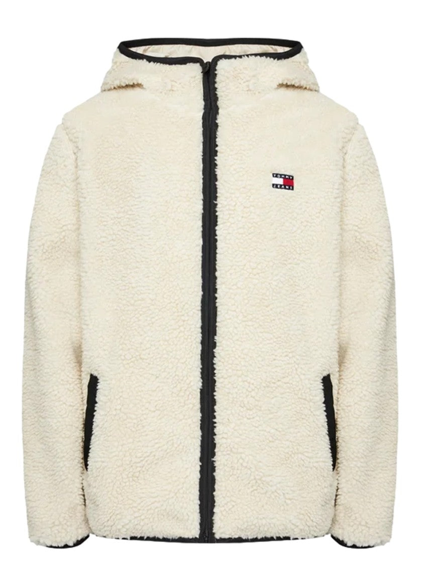 Tommy Jeans White Zip Jacket With Hood
