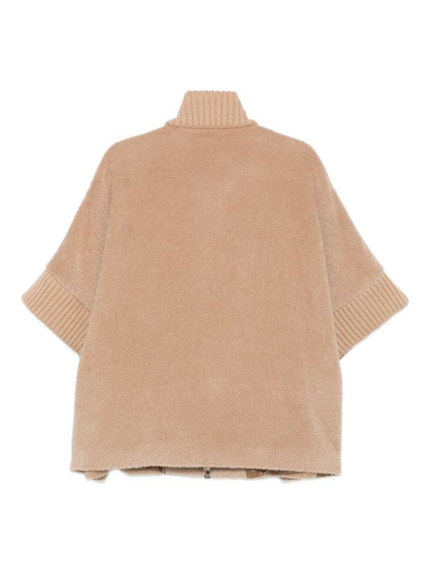 Cinzia Rocca Short Beige Coat In Virgin Wool