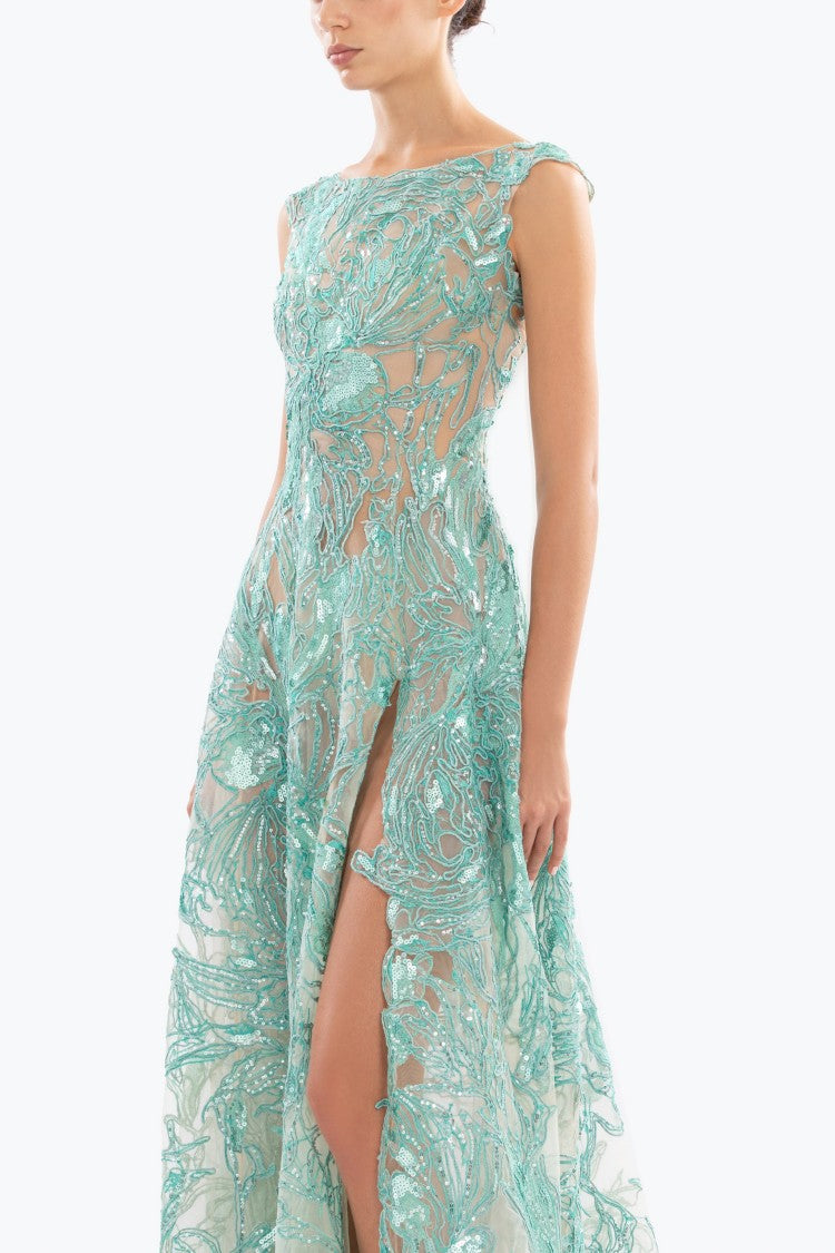 Saiid Kobeisy Embroidered Long Dress