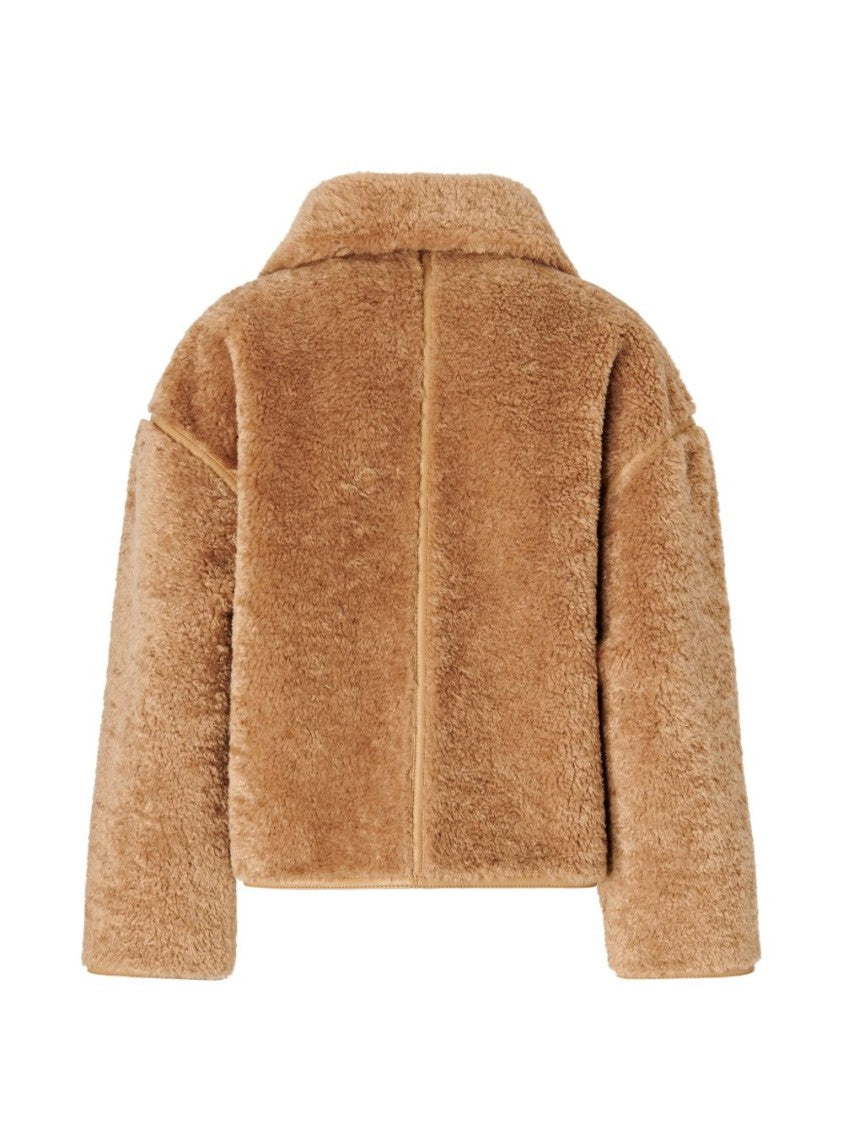 Pinko Cozy Flared Shearling-Effect Peacoat