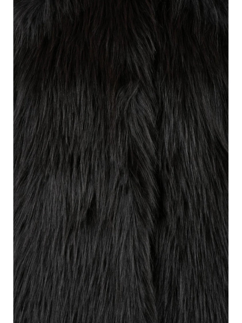 Selected Faux Fur Coat With Plush Texture And Practical Design
