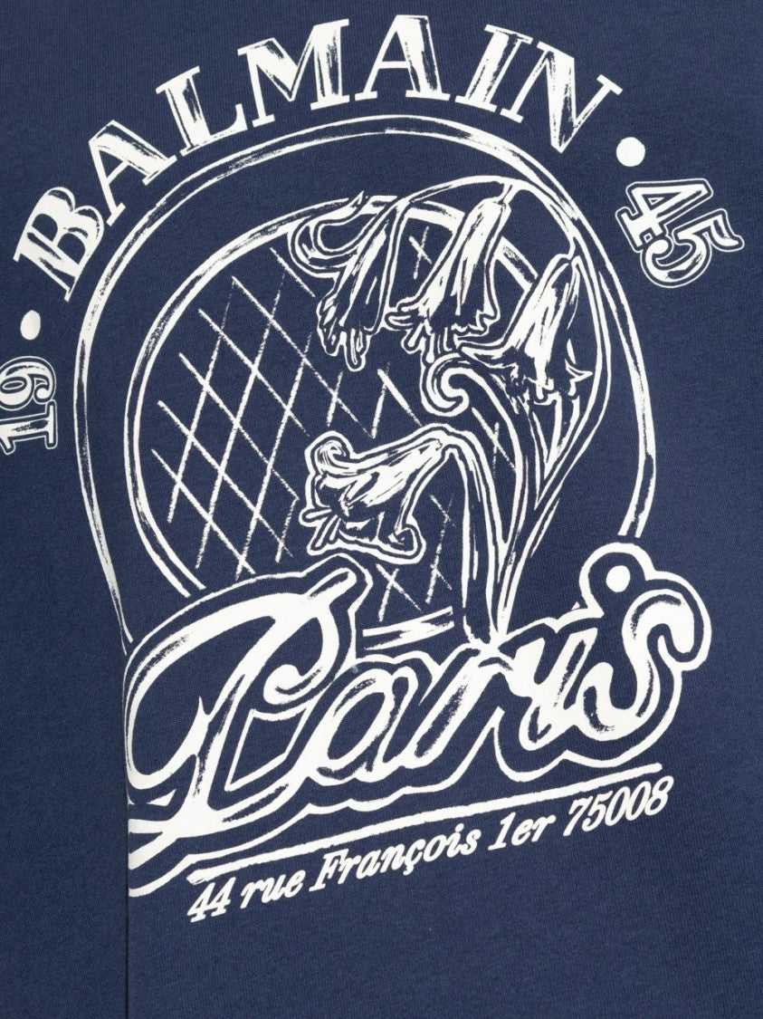 Balmain Navy Blue Vintage Cotton T-Shirt
