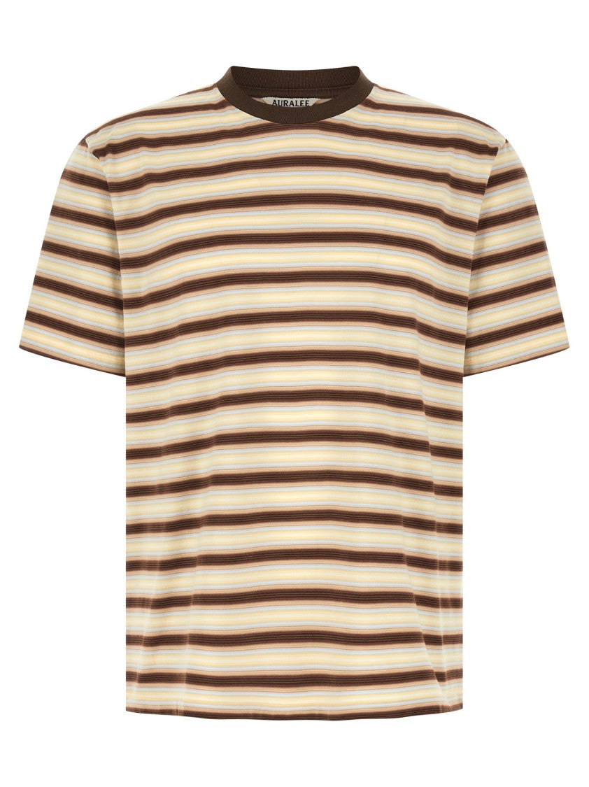 Auralee Gradient Stripes T-Shirt