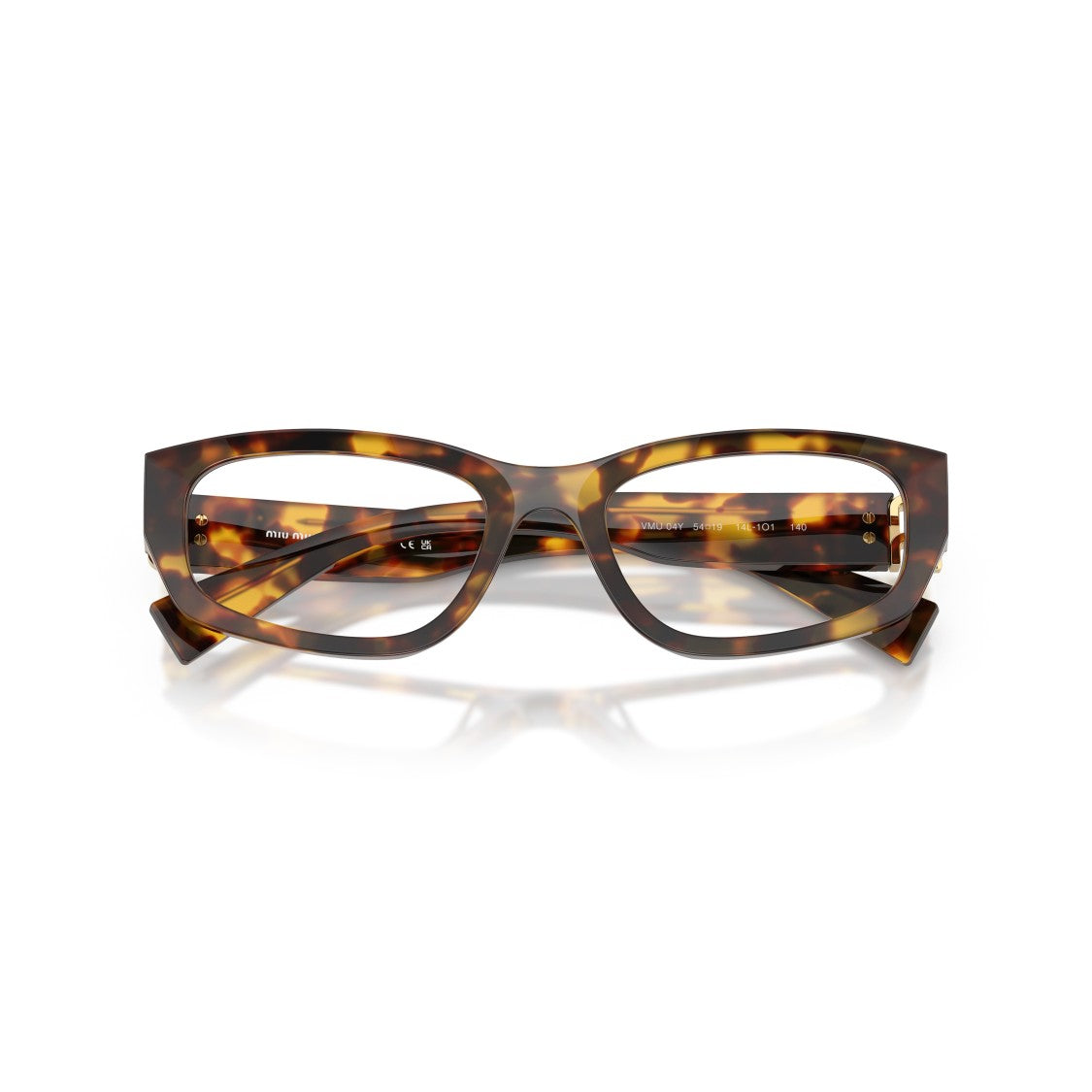 Miu Miu 0Mu 04Yv Rectangular Tortoiseshell Acetate Eyeglasses