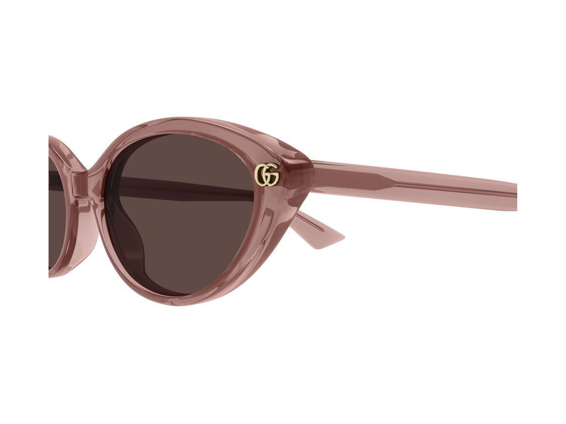 Gucci Gold Gg2110s Dusty Rose Translucent Cat-Eye Sunglasses