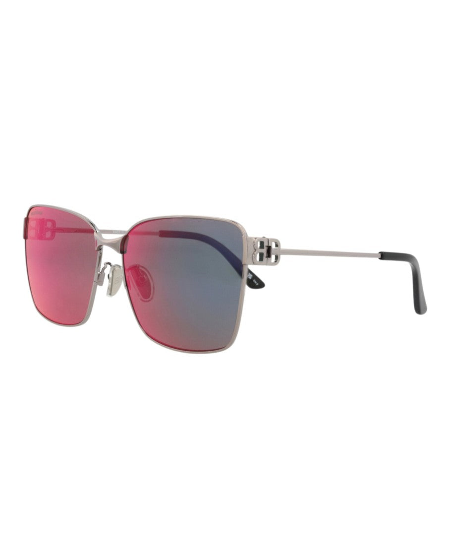 Balenciaga Square-Frame Metal Sunglasses