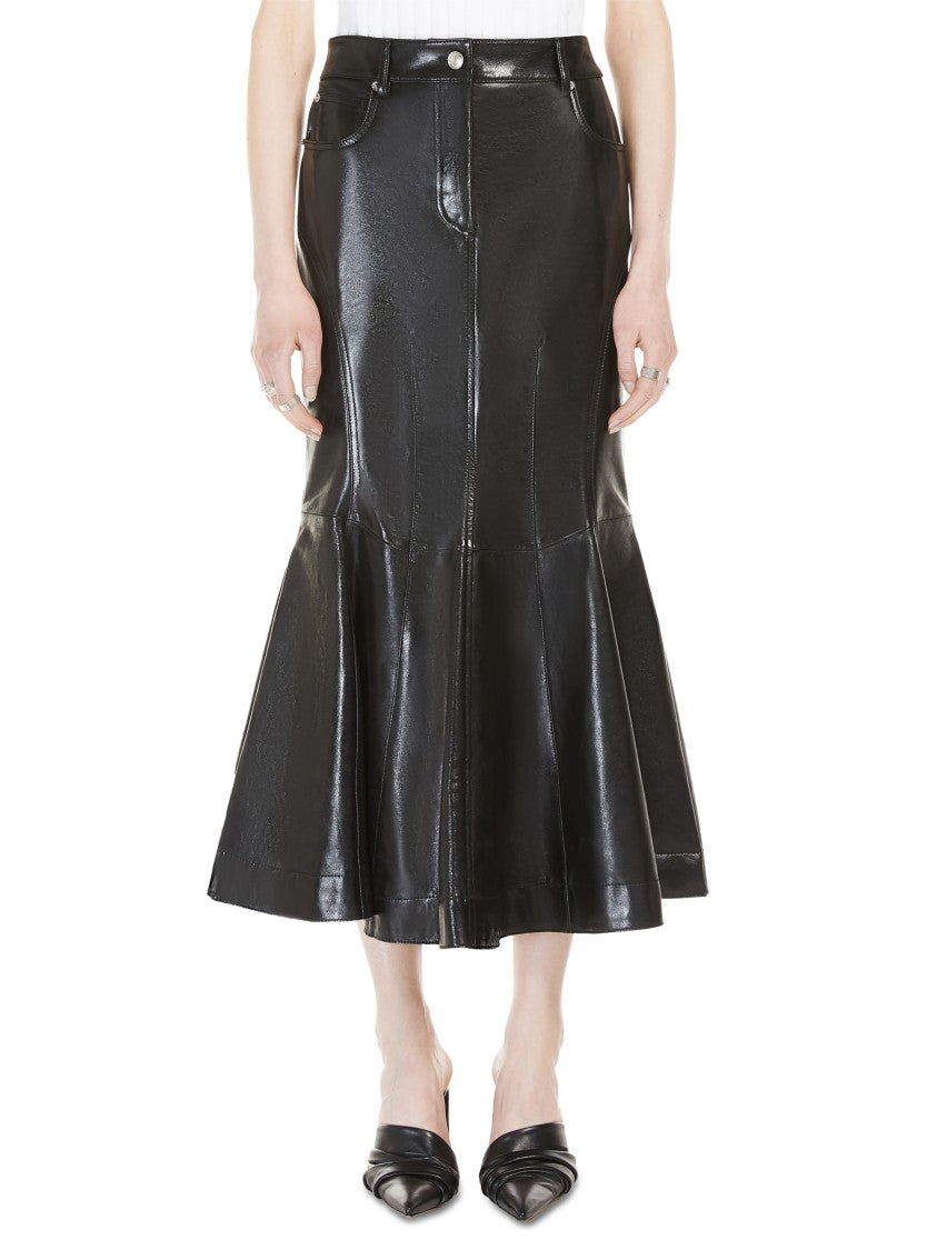 Max Mara Glossy Lamb Leather Skirt With Fitted Silhouette