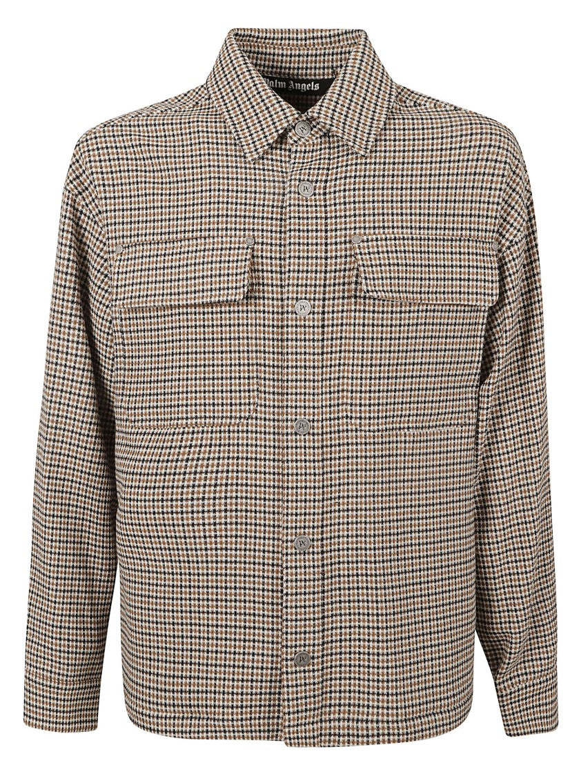 Palm Angels Classic Check Patterned Shirt With Button-Up Front