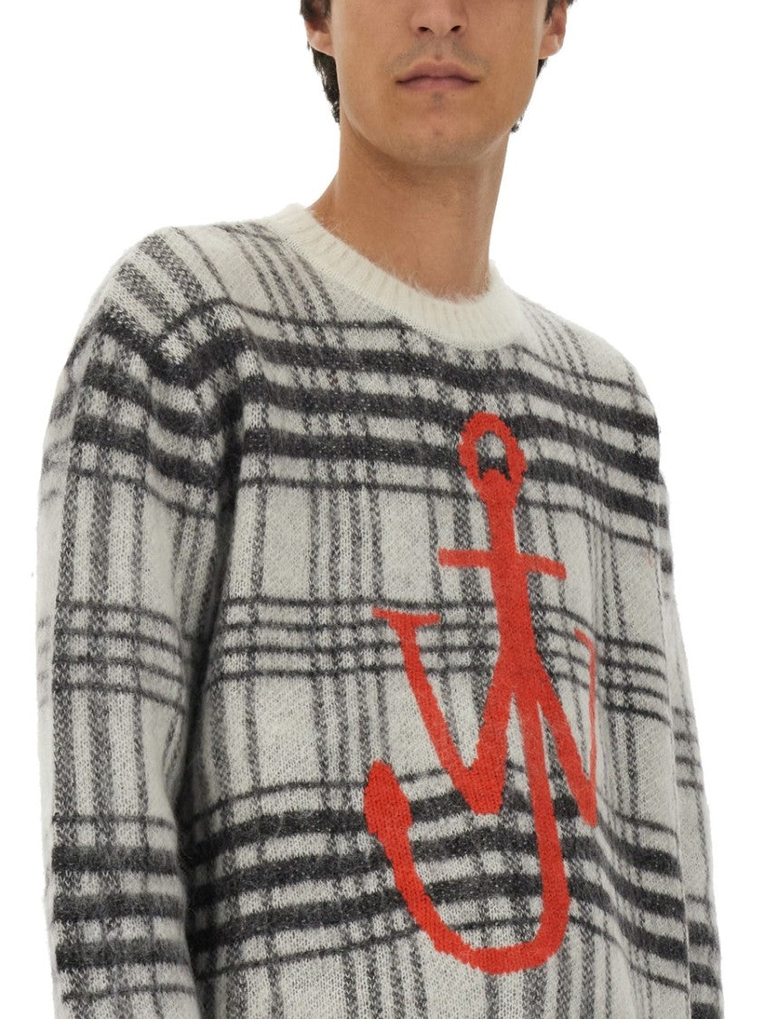 J. W. Anderson Classic Plaid Knit Jersey With Bold Anchor Logo