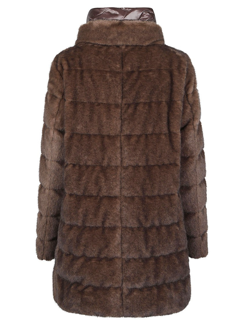 Herno A-Shape Faux Fur Polyester Down Jacket