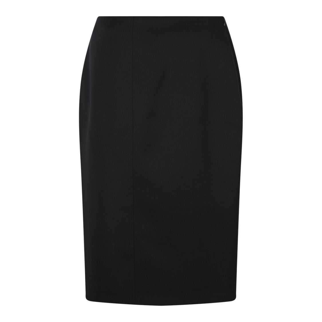 Givenchy Knee-Length Black Wool Skirt With Frontal Fastening And Subtle Split