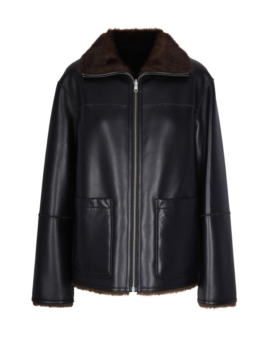 Stand Studio Reversible Eco-Shearling And Eco-Leather Jacket
