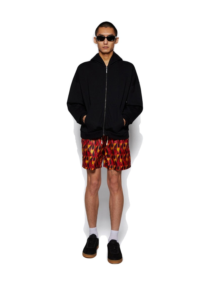 Palm Angels Ivy Pin Up Zipped Hoodie Black