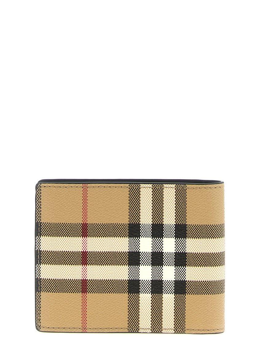 Burberry Check Pattern Hipfold Wallet With Smooth Leather Interior