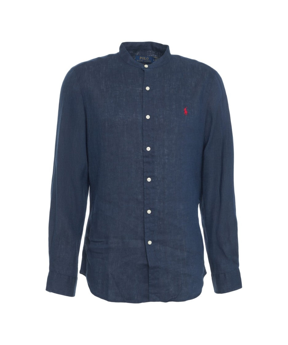 Polo Ralph Lauren Linen Shirt With Mandarin Collar