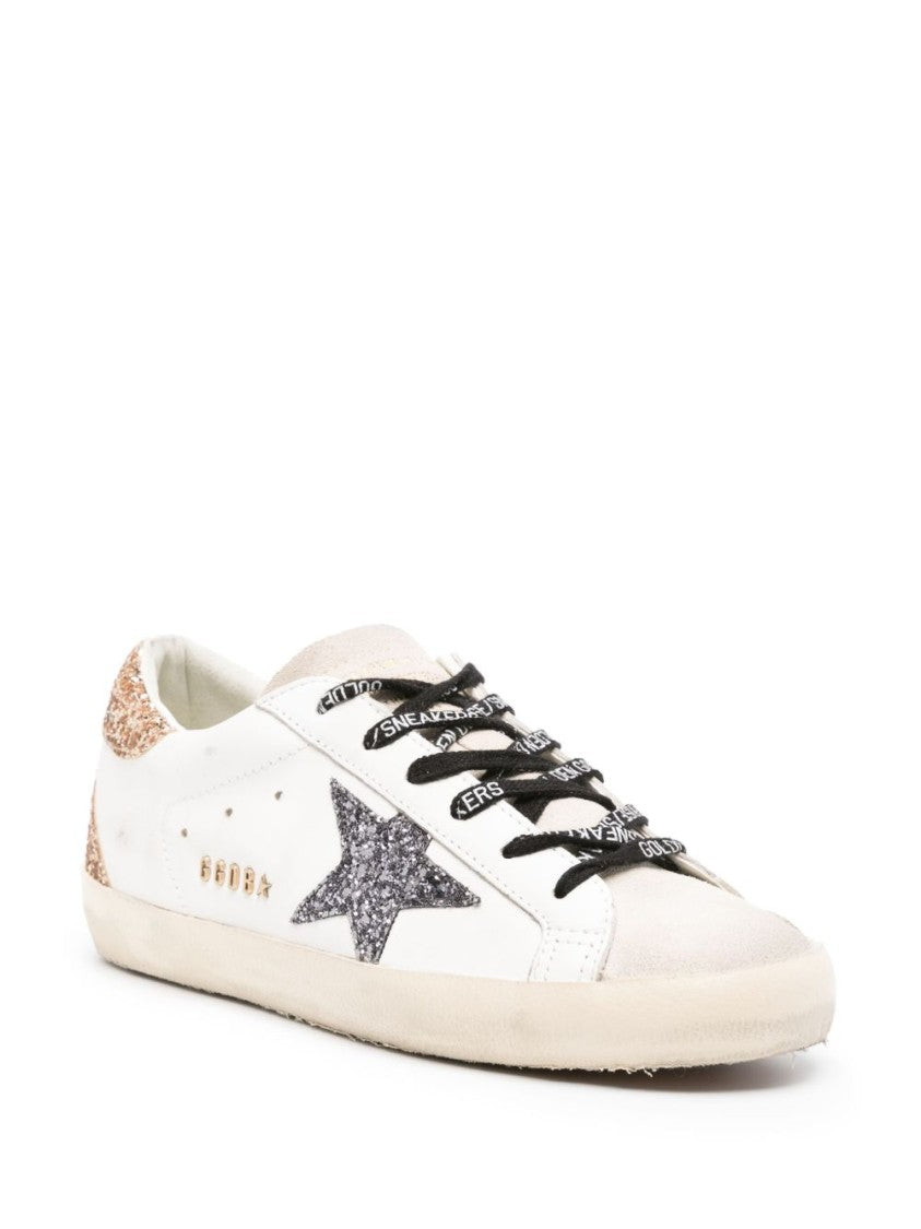 Golden Goose Super-Star Glitter-Detailed Leather Sneakers