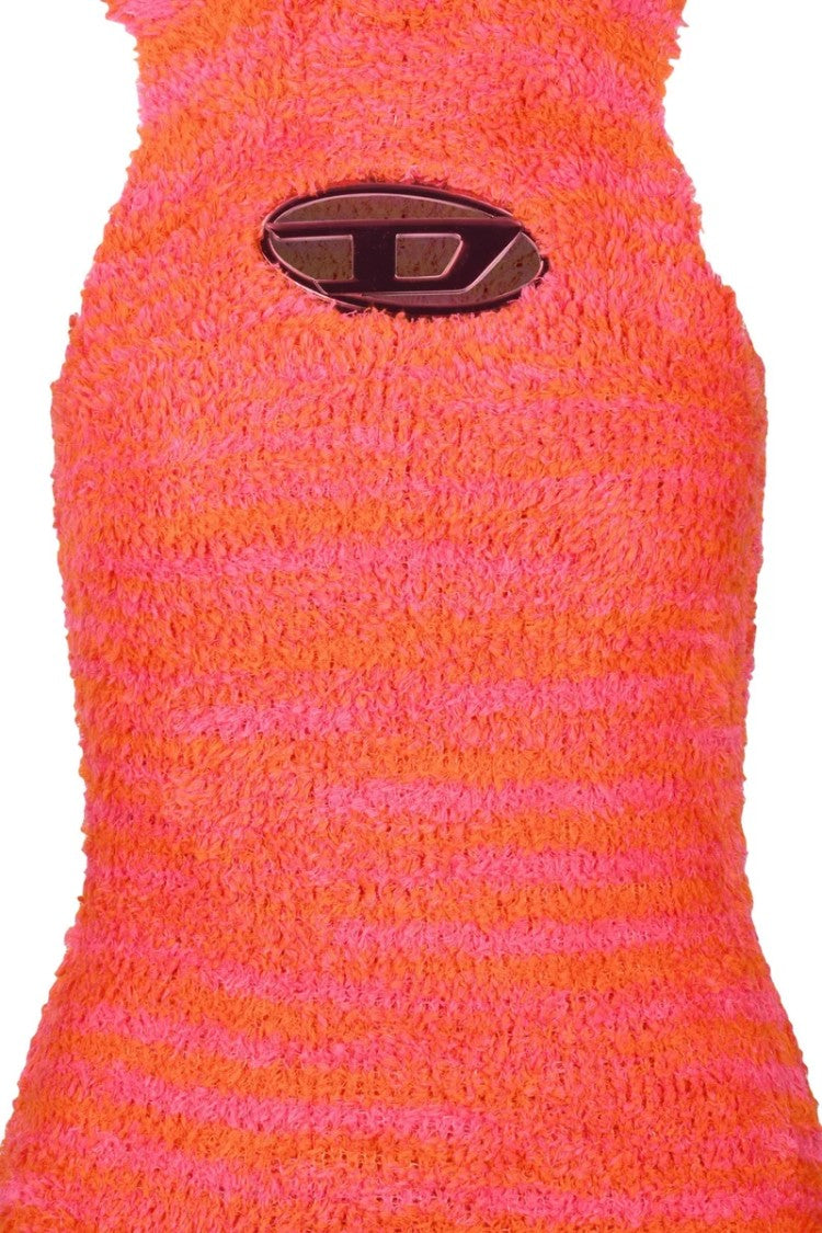 Diesel Sponge Midi Dress - Fuchsia/Orange