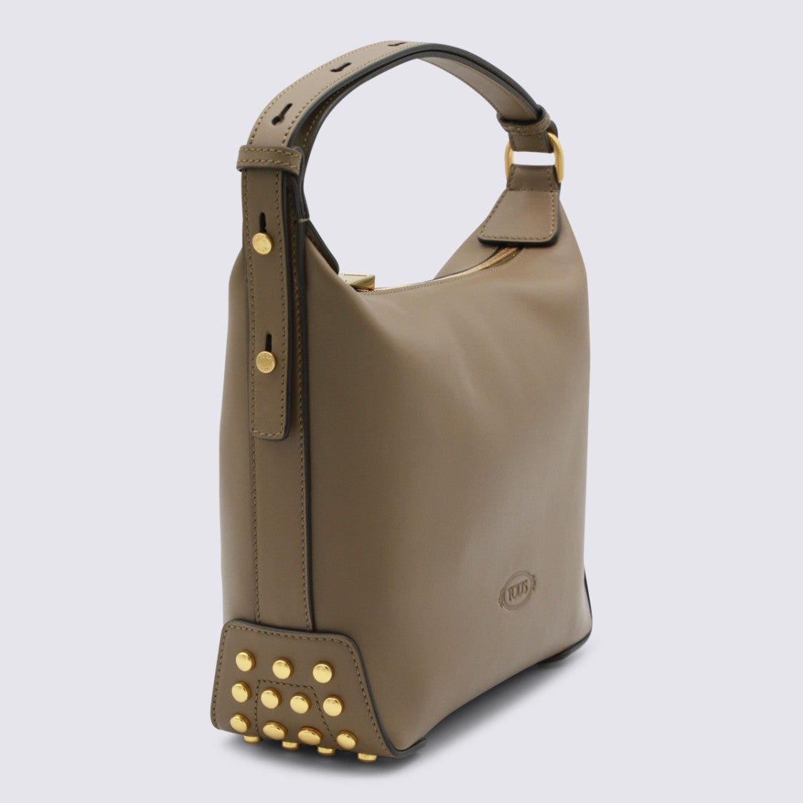 Tod's Dove Grey Leather Shoulder Bag