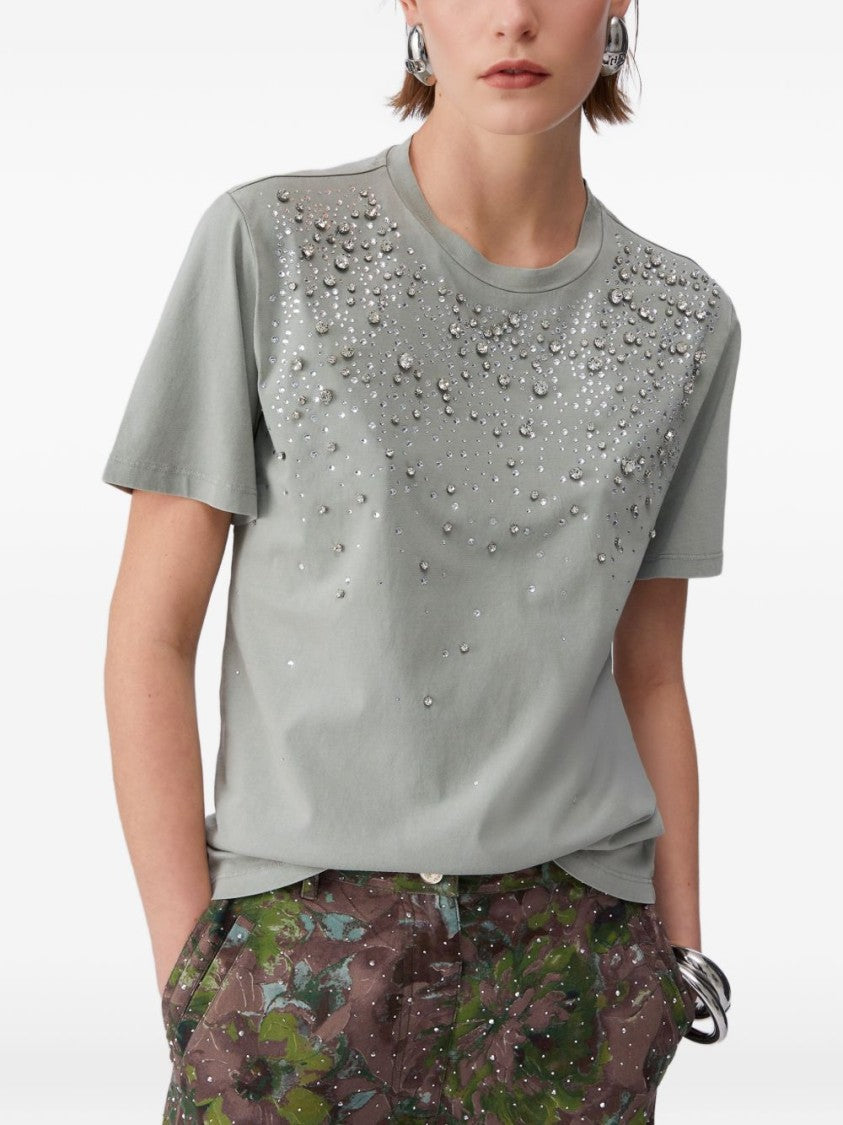 Liu Jo Light Grey Embellished Back Patch T-Shirt