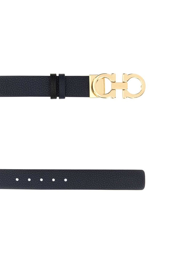 Salvatore Ferragamo Midnight Blue Leather Reversible Belt