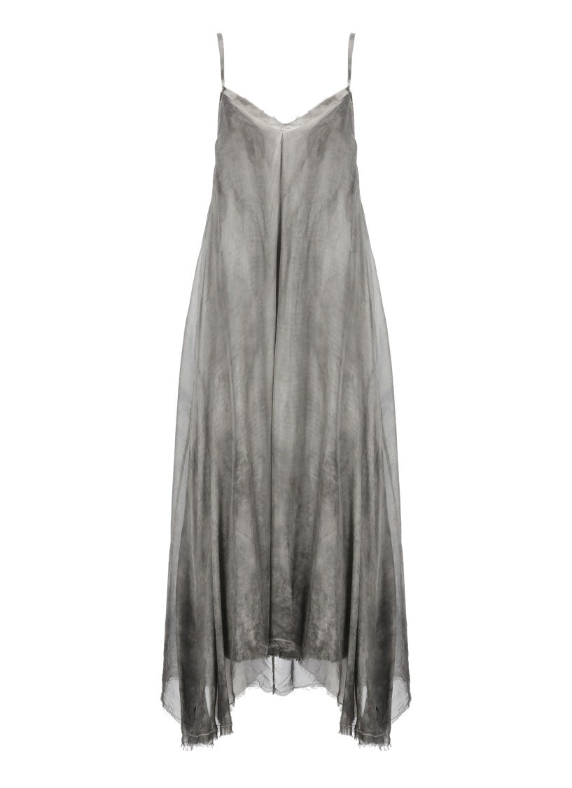 Sanctamuerte Grey Viscose And Silk Dress