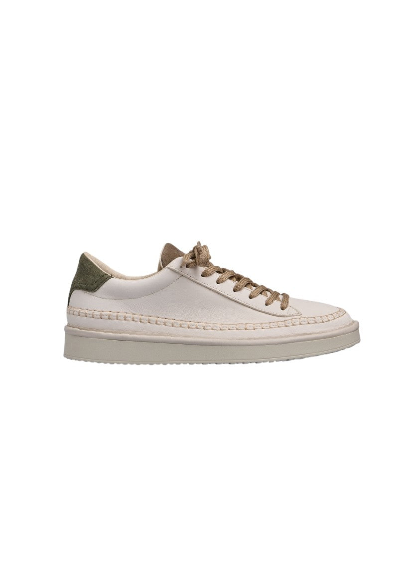 Panchic Ivory Nappa Leather Black Spoiler Sneakers